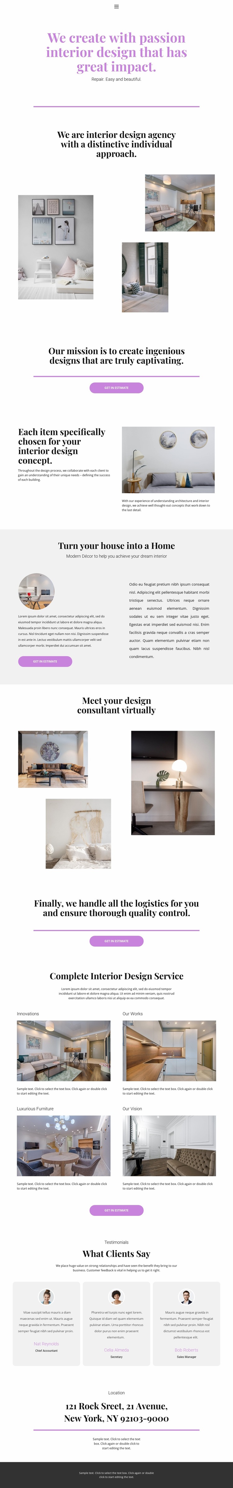 Choice of design for the house Website Builder Templates
