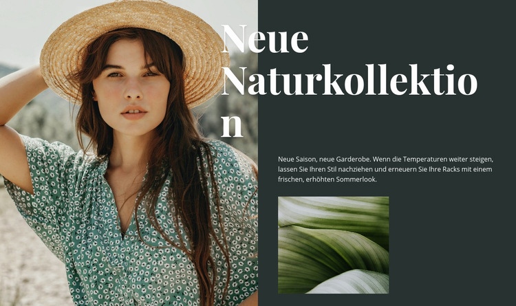 Naturmode-Kollektion Landing Page