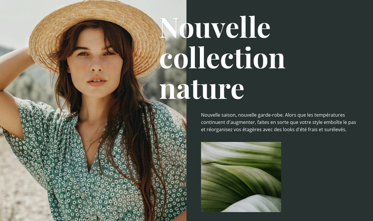 Collection de mode nature Maquette de site Web