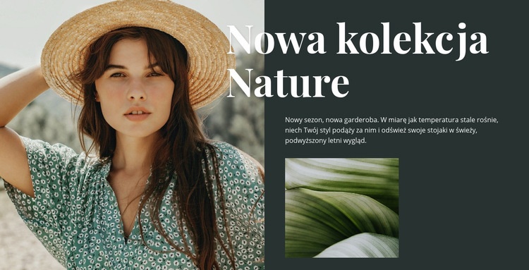 Kolekcja mody Nature Makieta strony internetowej