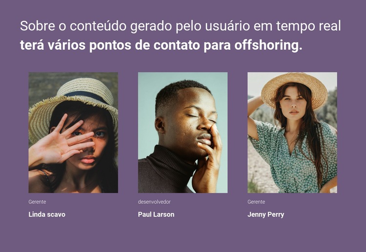 Nossos assistentes Design do site