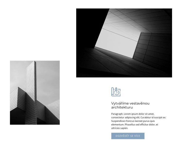 Dva obrázky s architekturou Šablona CSS