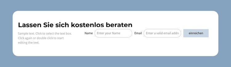 Lassen Sie sich kostenlos beraten Vorlage