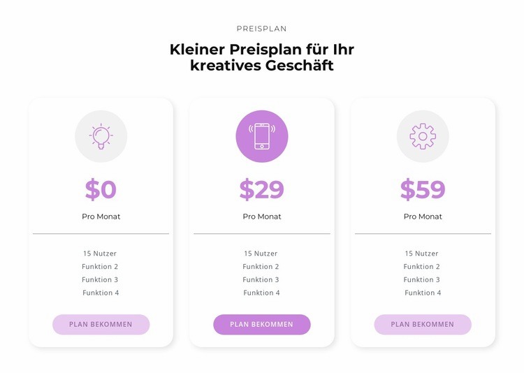 Kaufoptionen Website Builder-Vorlagen