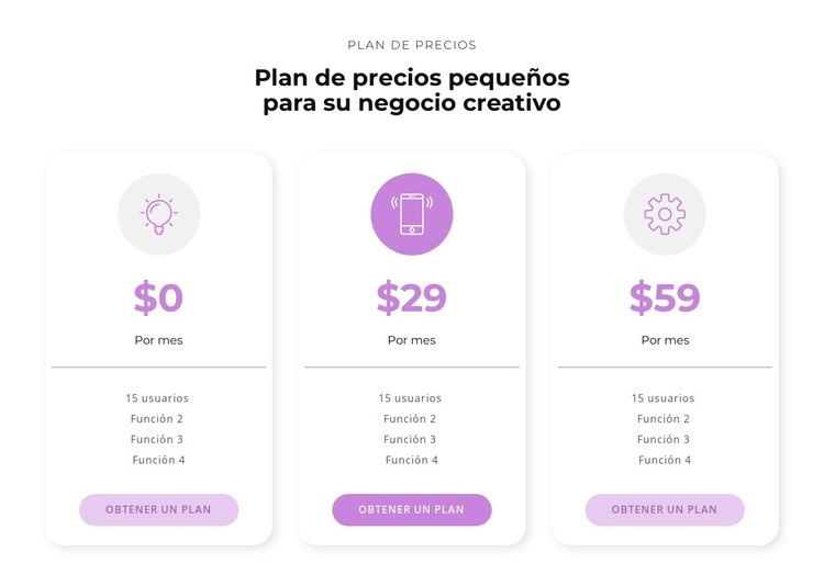 Opciones de compra Creador de sitios web HTML