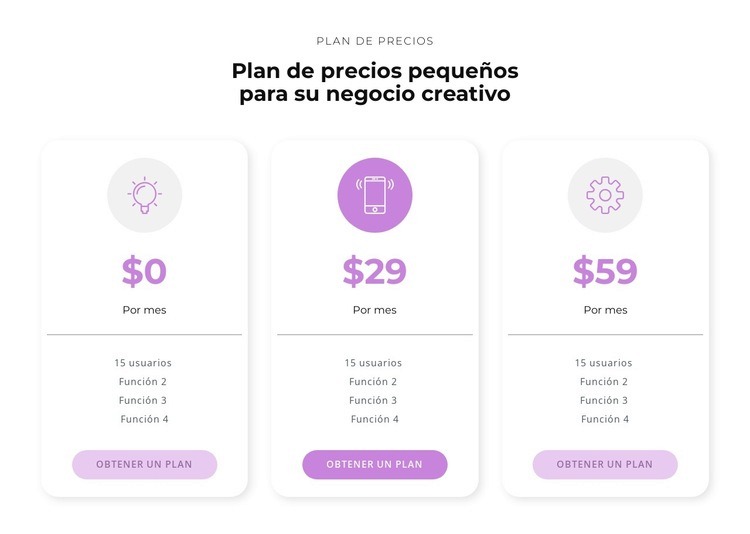 Opciones de compra Maqueta de sitio web