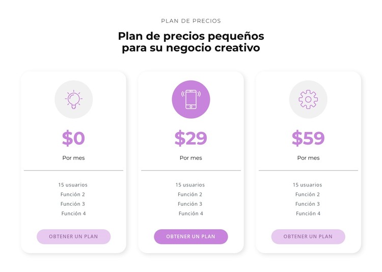 Opciones de compra Plantilla HTML