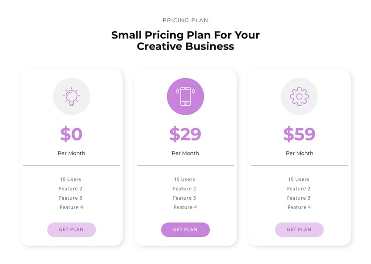 Purchase options HTML Template