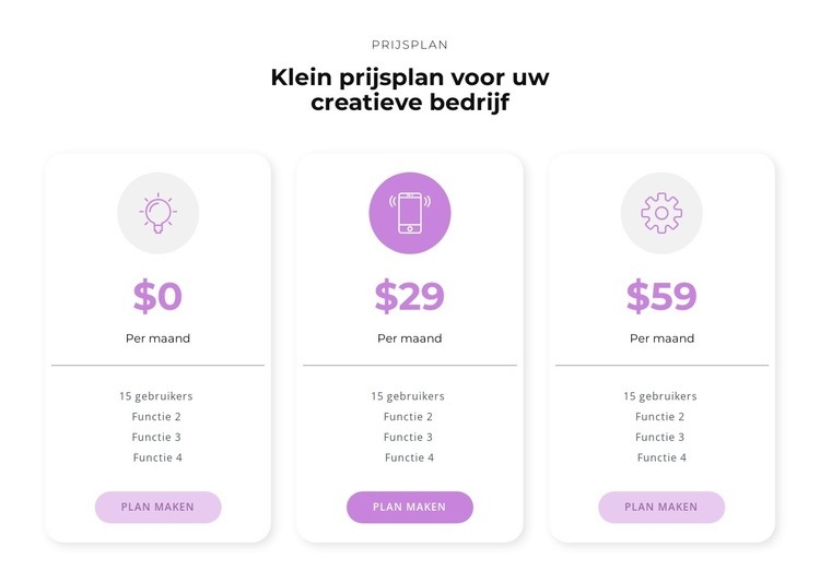 Aankoopopties Website ontwerp