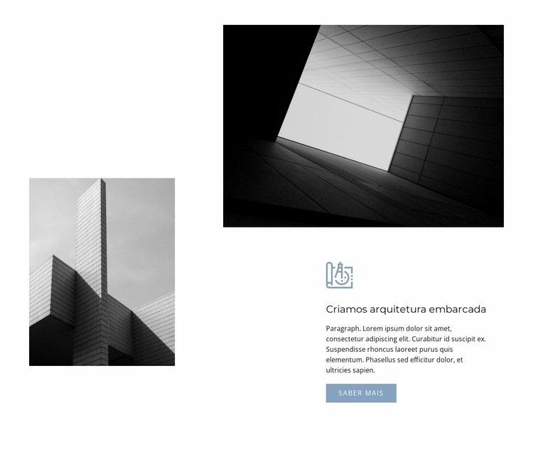 Duas fotos com arquitetura Maquete do site