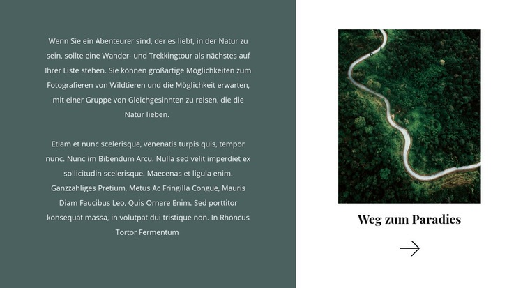 Weg zum Paradies Website-Modell