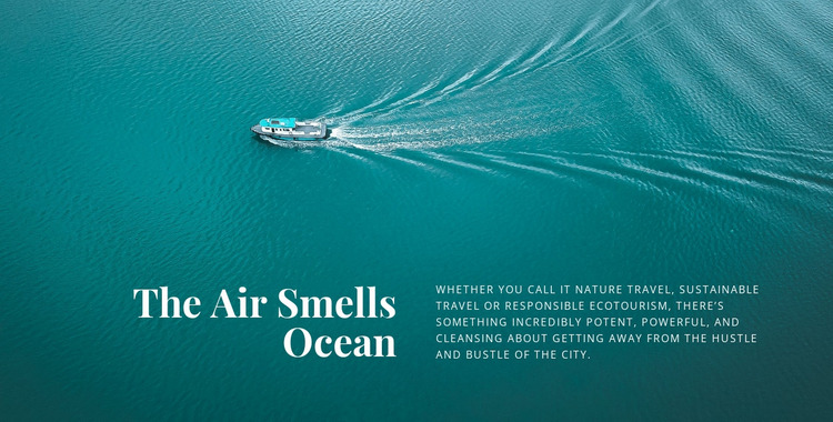 The air smells ocean Website Mockup