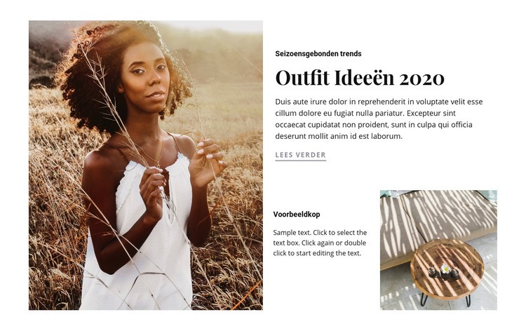 Outfit ideeën Website ontwerp