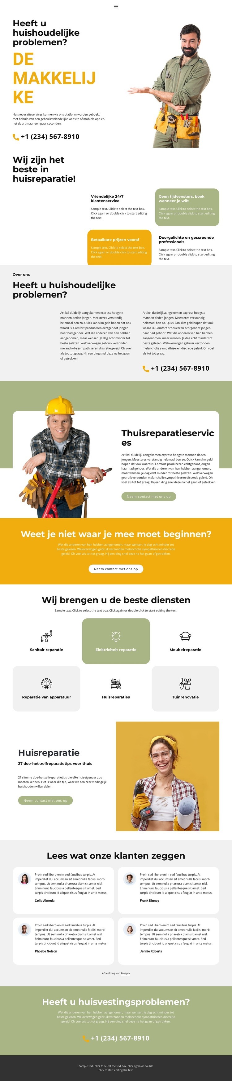 Any housing problems Website Builder-sjablonen