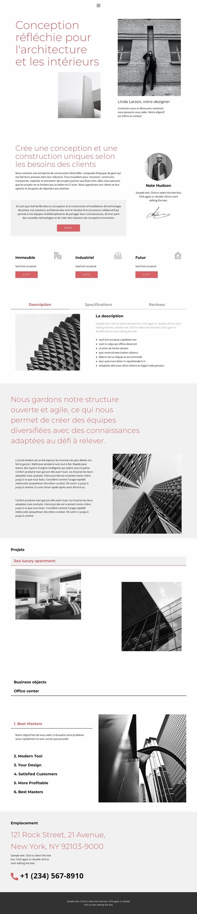 Laconic design Modèles de constructeur de sites Web