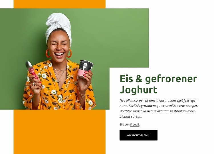 Gefrorener Joghurt Website-Modell