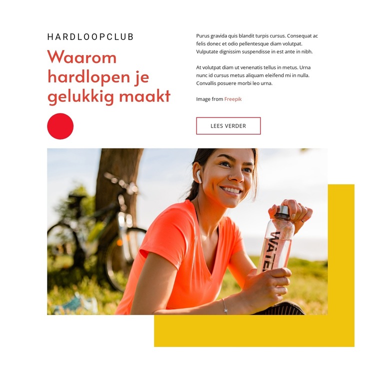 Hardlopen maakt gelukkig Website sjabloon