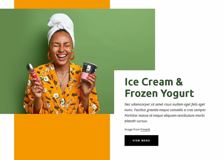 Frozen yogurt Website Mockup