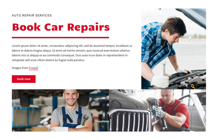 Book car repairs Elementor Template Alternative