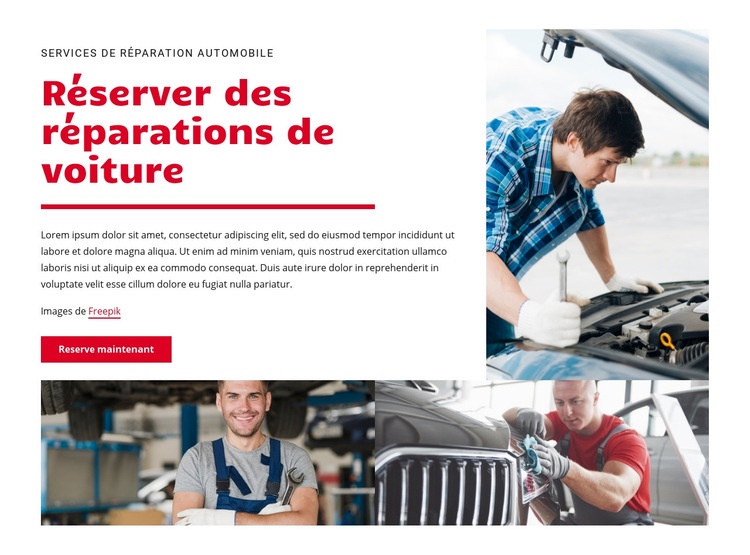 Centre de réparation automobile Conception de site Web