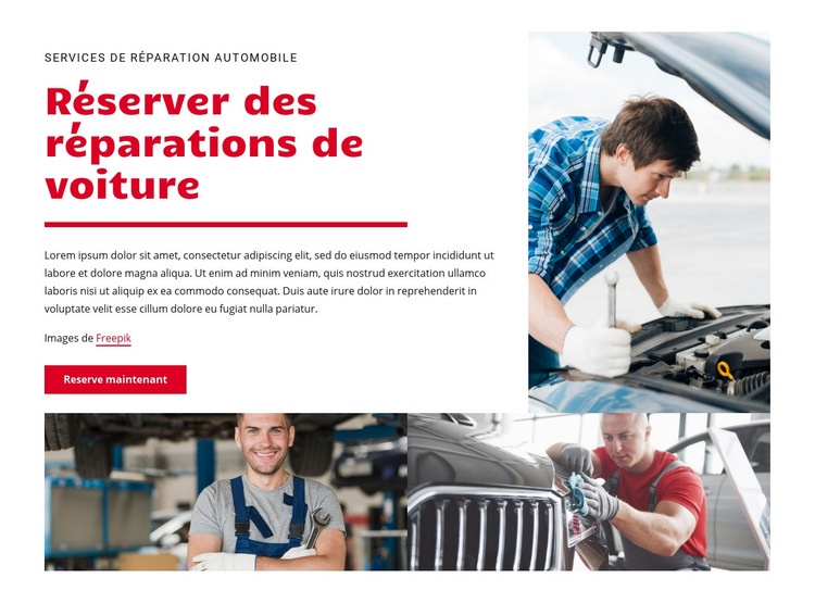Centre de réparation automobile Modèles de constructeur de sites Web