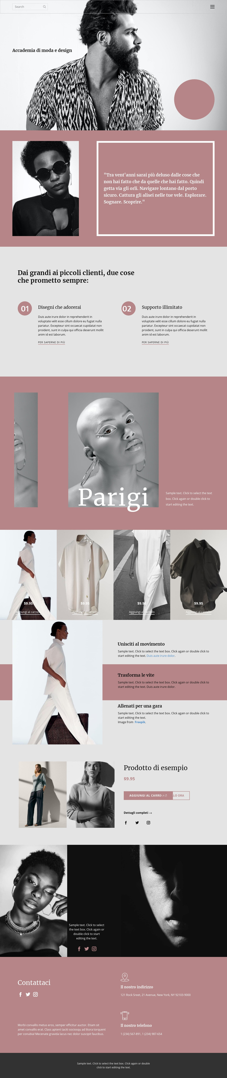 Studio di moda Modello di sito Web