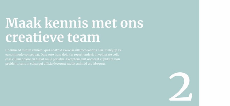 We zullen je vertellen over het team Bestemmingspagina