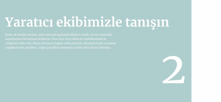 Size takımdan bahsedeceğiz HTML Şablonu