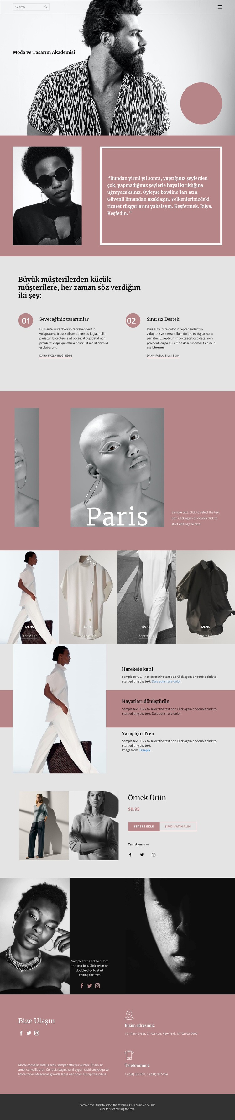 Moda stüdyosu Web Sitesi Mockup'ı