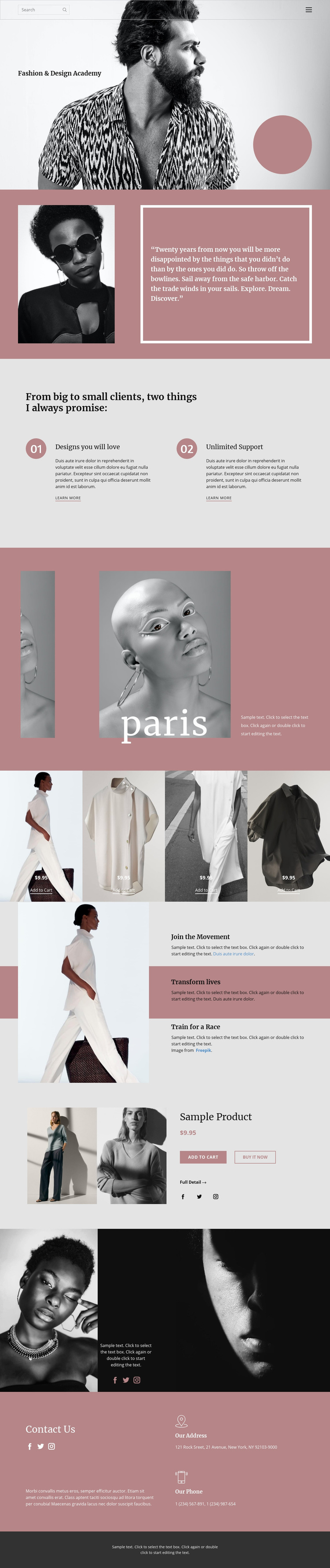 Fashion studio Web Page Design