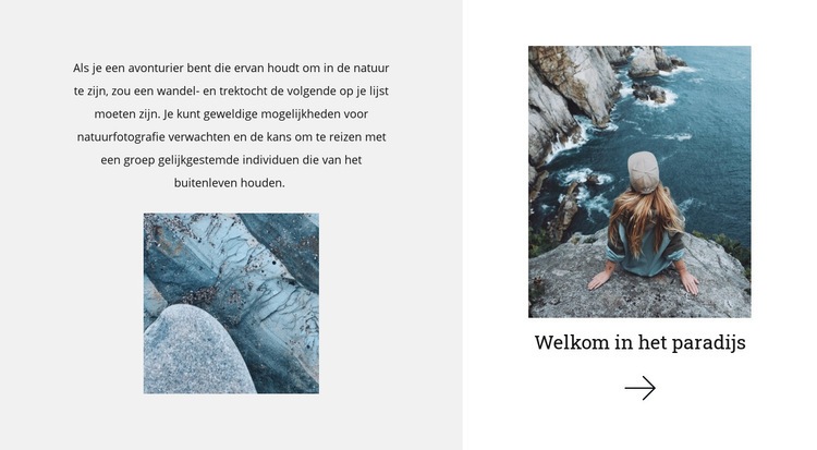 Paradise plaatsen Website mockup