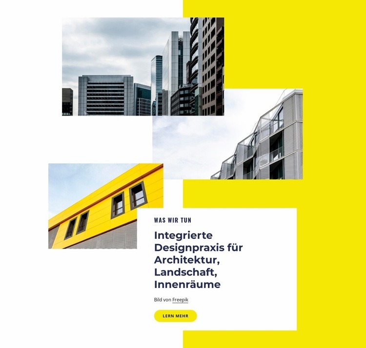 Integrierte Designpraxis Website Builder-Vorlagen
