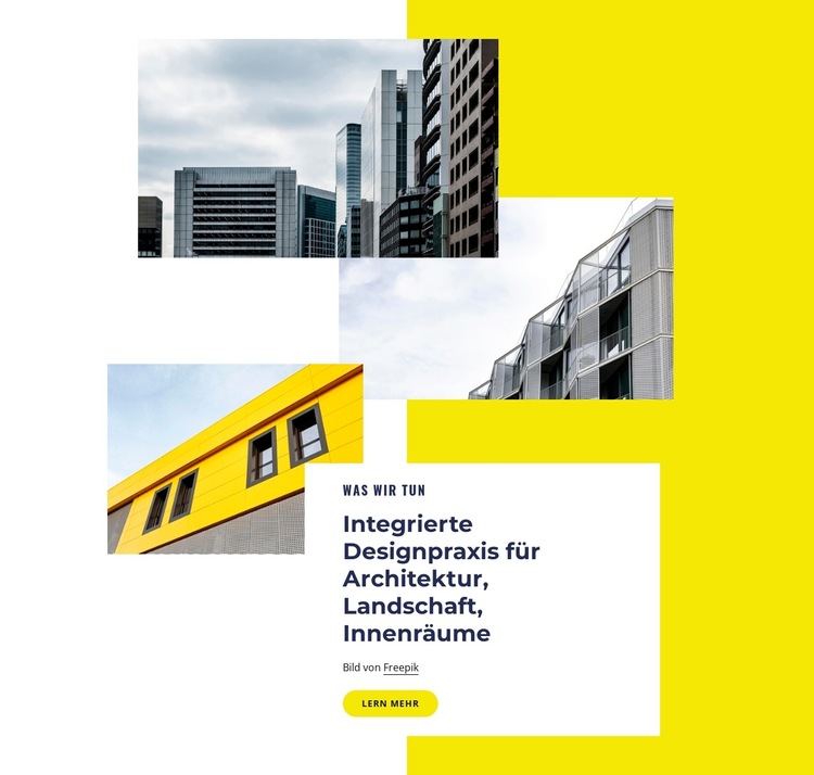 Integrierte Designpraxis Website-Vorlage