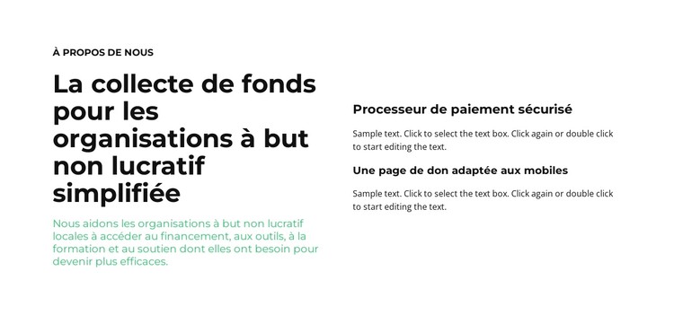 Divers blocs de texte Modèle CSS