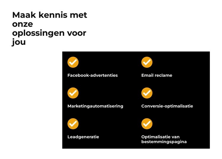 Maak kennis met onze oplossing Bestemmingspagina