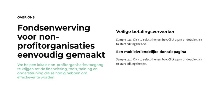 Diverse tekstblokken HTML-sjabloon