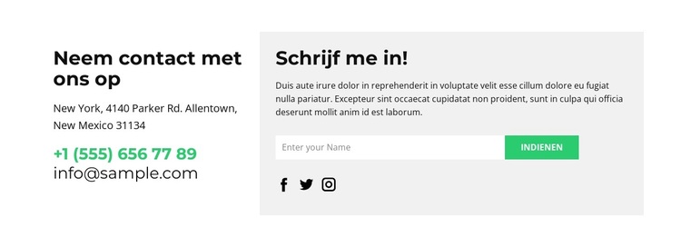 Tekst en feedbackformulier WordPress-thema