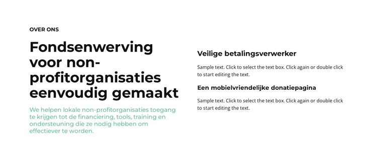 Diverse tekstblokken Website sjabloon