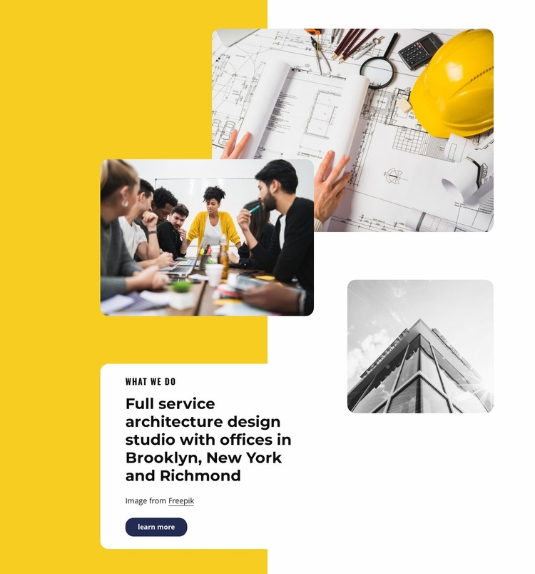 Full service architecture company Website Mockup