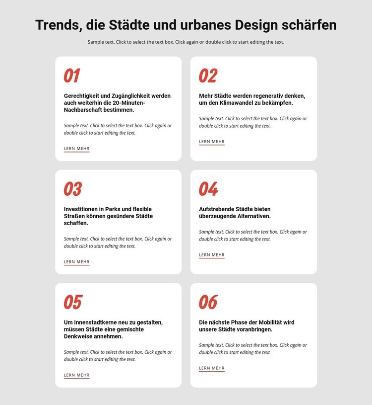 Trends prägen Städte HTML5-Vorlage