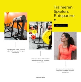 Trainieren, Spielen, Entspannen - Website-Design