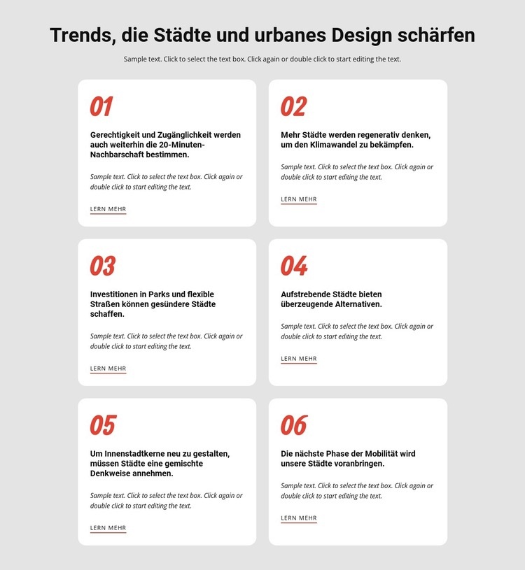 Trends prägen Städte Website Builder-Vorlagen