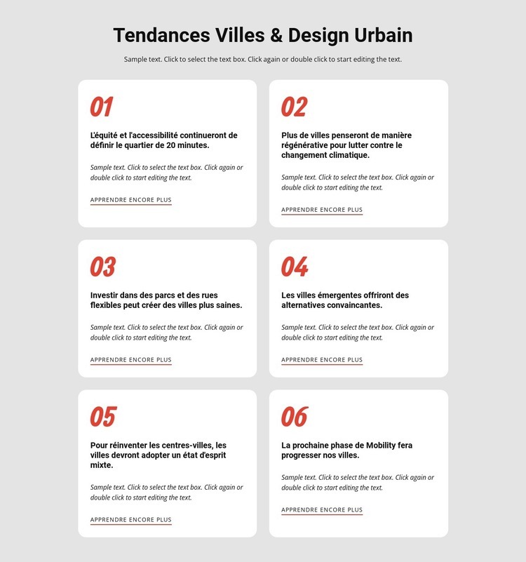 Tendances aiguisant les villes Modèles de constructeur de sites Web