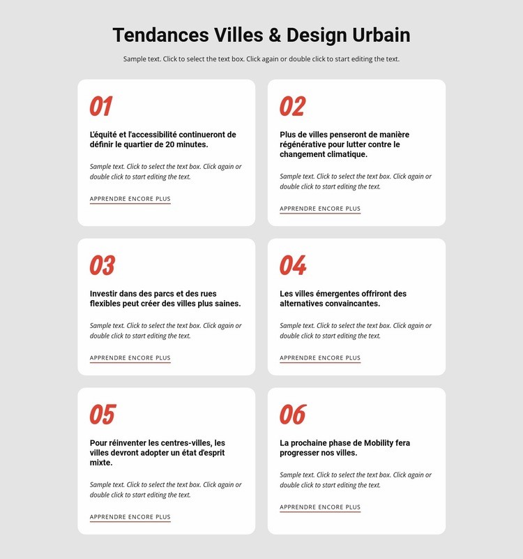 Tendances aiguisant les villes Maquette de site Web