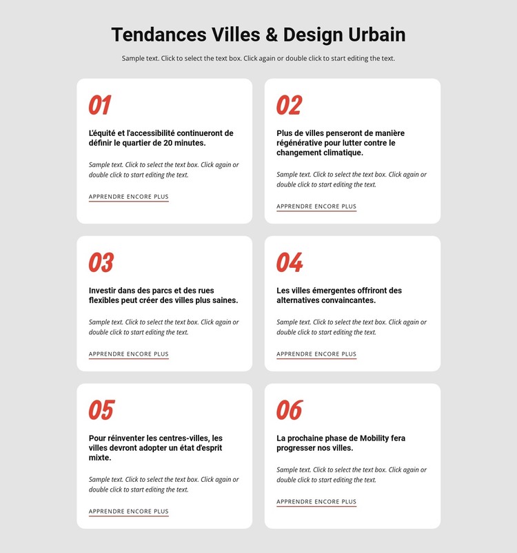 Tendances aiguisant les villes Modèle HTML