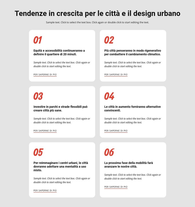 Tendenze che acuiscono le città Modello HTML