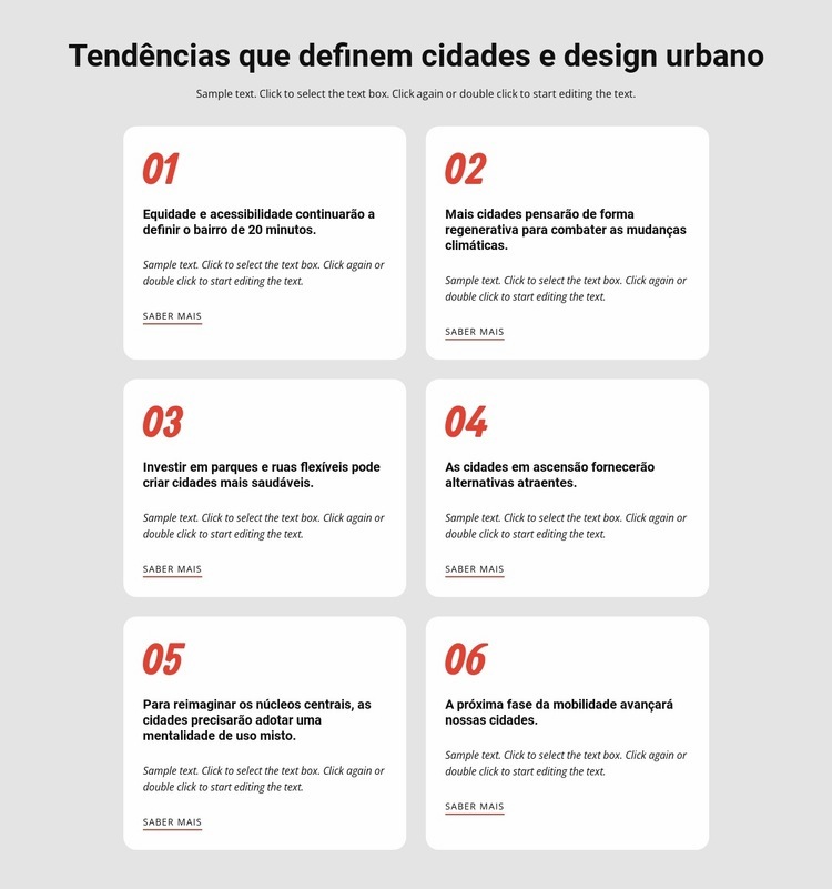 Tendências que definem as cidades Modelo de uma página