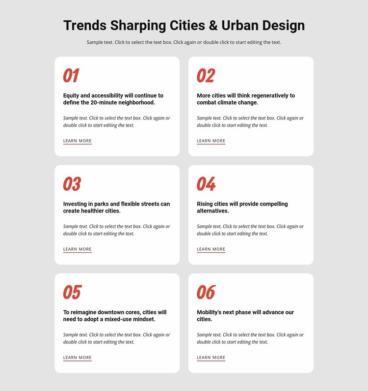 Trends sharping cities Web Page Design