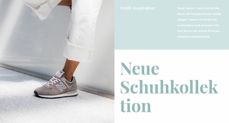Neue Schuhkollektion Website-Modell