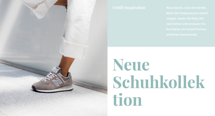 Neue Schuhkollektion Website-Vorlage